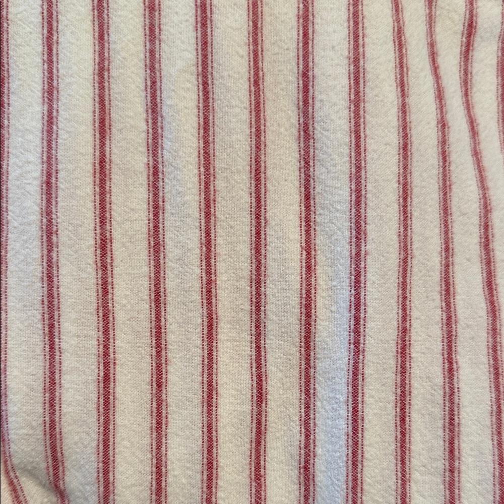 Garnet Hill red striped twin fitted flannel sheets